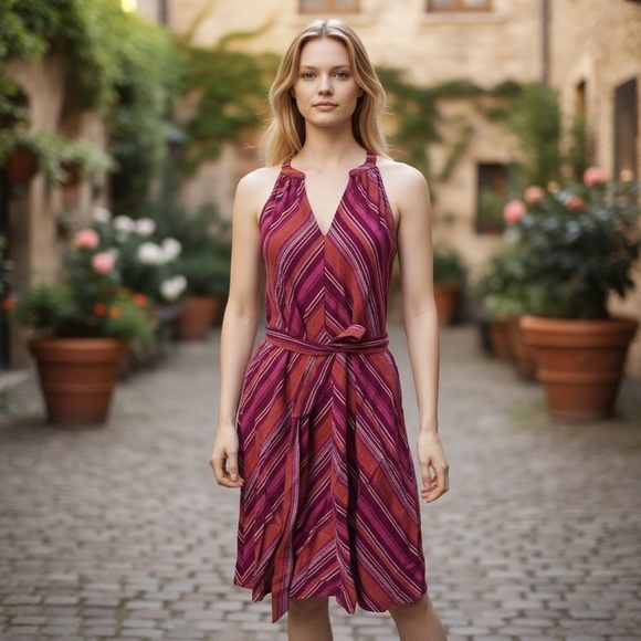 A New Day High Yoke Midi Dress Tie Waist Stripe
New - Picture 2 of 11